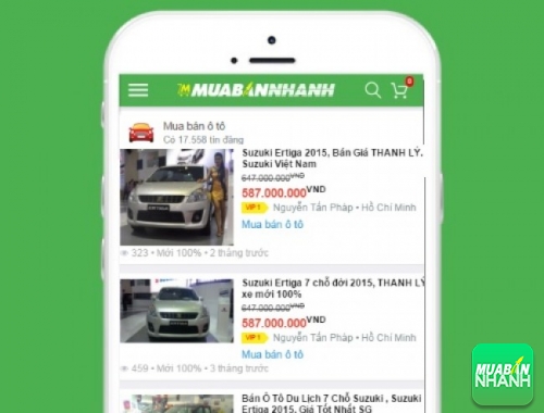 Giá xe Suzuki Ertiga trên mạng xã hội MuaBanNhanh