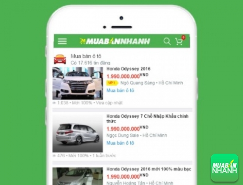 Giá xe Honda Odyssey trên mạng xã hội MuaBanNhanh