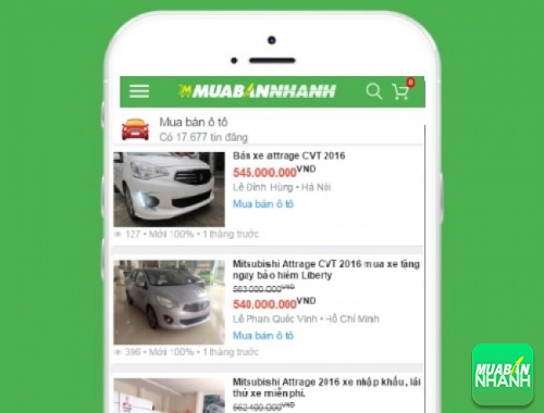 Giá xe Mitsubishi Attrage trên mạng xã hội MuaBanNhanh