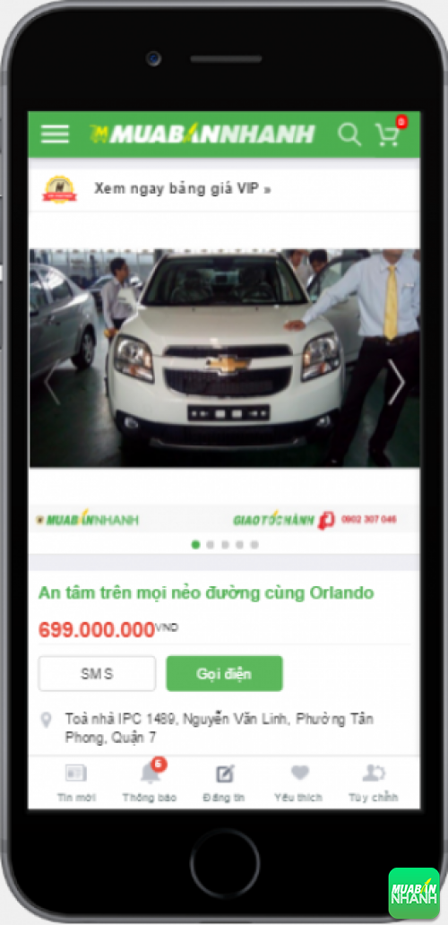 Xe Chevrolet Orlando được rao bán trên trang mạng xã hội muabannhanh.com
