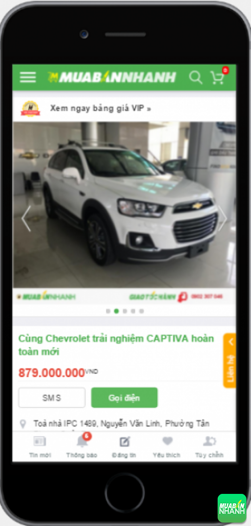 Xe Chevrolet Captiva được rao bán trên trang mạng xã hội muabannhanh.com