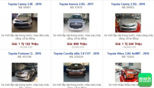 Các dòng xe đang bán tại Đại lý TOYOTA AN THÀNH FUKUSHIMA