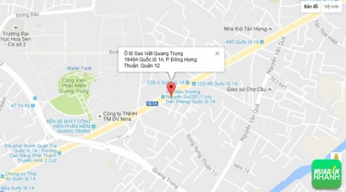 Bản đồ đường đi đến Salon Ô tô Sao Việt Quang Trung TPHCM