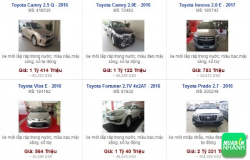 Các dòng xe đang bán tại Đại lý Toyota Hiroshima Tân Cảng TPHCM