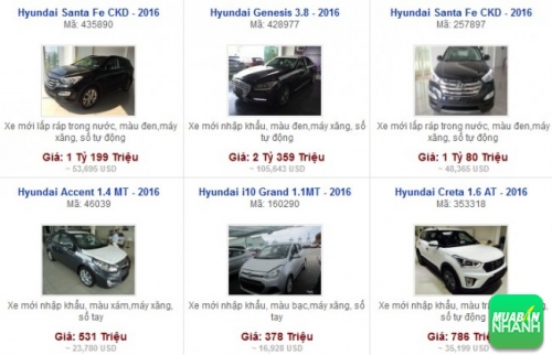 Các dòng xe đang bán tại  Đại lý Hyundai Ngọc An quốc lộ 13 TPHCM