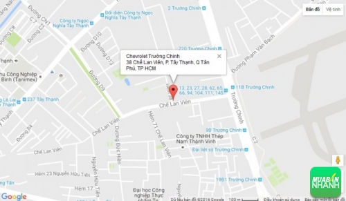 Bản đồ đường đi đến Đại lý Chevrolet Trường Chinh TPHCM
