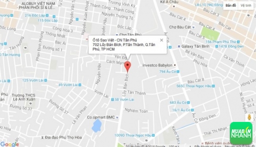 Bản đồ đường đi đến Salon Ô tô Sao Việt - CN Tân Phú TPHCM