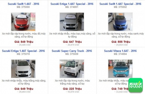Các dòng xe đang bán tại Đại lý Suzuki Sài Gòn Ngôi Sao TPHCM