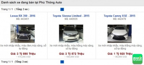 Các dòng xe đang bán tại Salon Ô tô Phú Thông Auto TPHCM