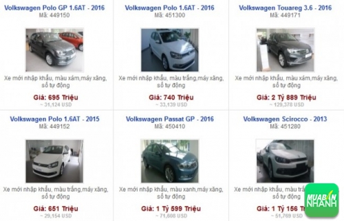 Các dòng xe đang bán tại Đại lý Volkswagen Central TP. HCM