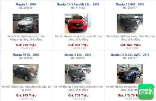 Các dòng xe đang bán tại Đại lý Mazda Cộng Hòa TPHCM
