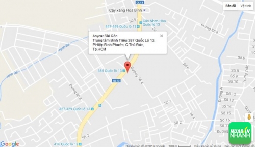 Bản đồ đường đi đến Salon Anycar Sài Gòn Trung tâm Bình Triệu Tp.HCM