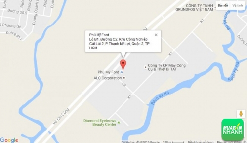 Bản đồ đường đi đến Đại lý uỷ quyền chính thức Phú Mỹ Ford TP HCM