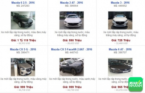Các dòng xe đang bán tại Đại lý Mazda Gò Vấp TP HCM