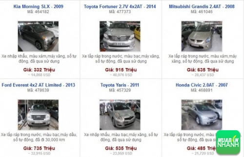 Các dòng xe đang bán tại Salon Auto Bảo Thịnh TP HCM