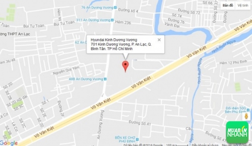Bản đồ đường đi đến Đại lý Hyundai Kinh Dương Vương TP Hồ Chí Minh