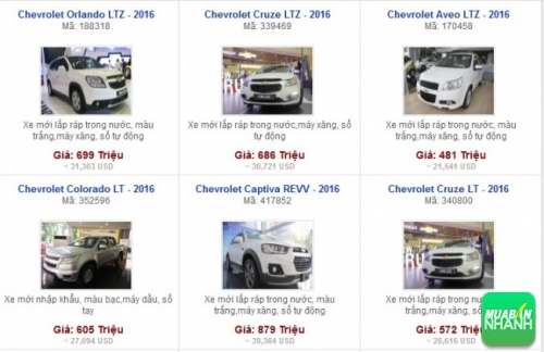 Các dòng xe đang bán tại Đại lý GM Chevrolet An Thái TP Hồ Chí Minh