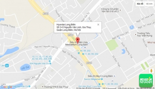 Bản đồ đường đi đến Đại lý Hyundai Long Biên Hà Nội