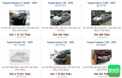 Các dòng xe đang bán tại Đại lý Toyota Giải Phóng Hoàng Mai - Hà Nội