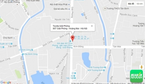 Bản đồ đường đi đến Đại lý Toyota Giải Phóng Hoàng Mai - Hà Nội