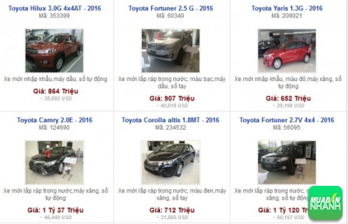 Các dòng xe đang bán tại Đại lý Toyota Giải Phóng - CN Pháp Vân Hà Nội