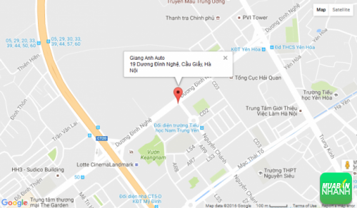 Bản đồ đường đi đến Salon Auto Giang Anh Cầu Giấy - Hà Nội