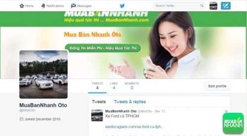 Social Twitter hệ thống MuaBanNhanhOto.com