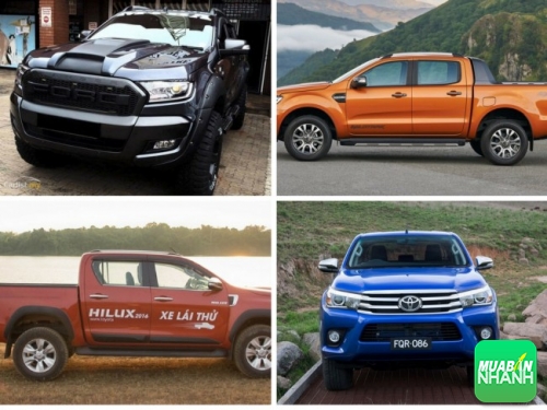 ngoại thất Ford Ranger 2016 và Toyota Hilux 2016