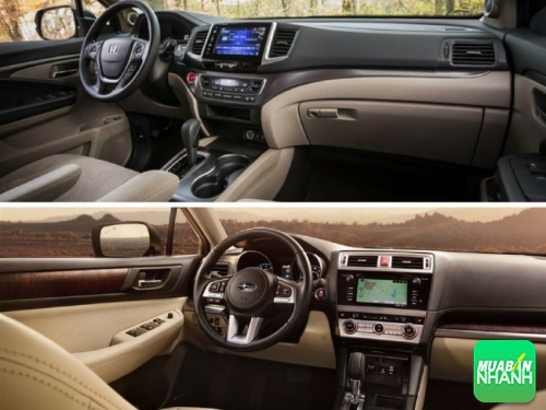 so sánh nội thất Honda Pilot và Subaru Outback 2016