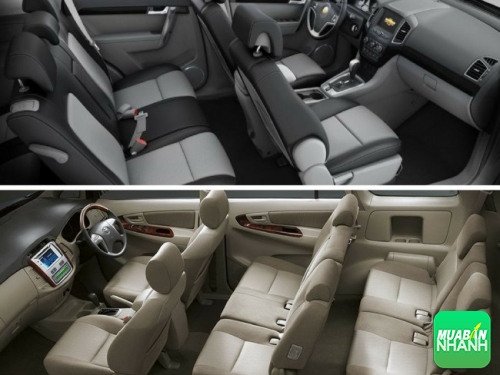 So sánh về nội thất Chevrolet Captiva và Toyota Innova 